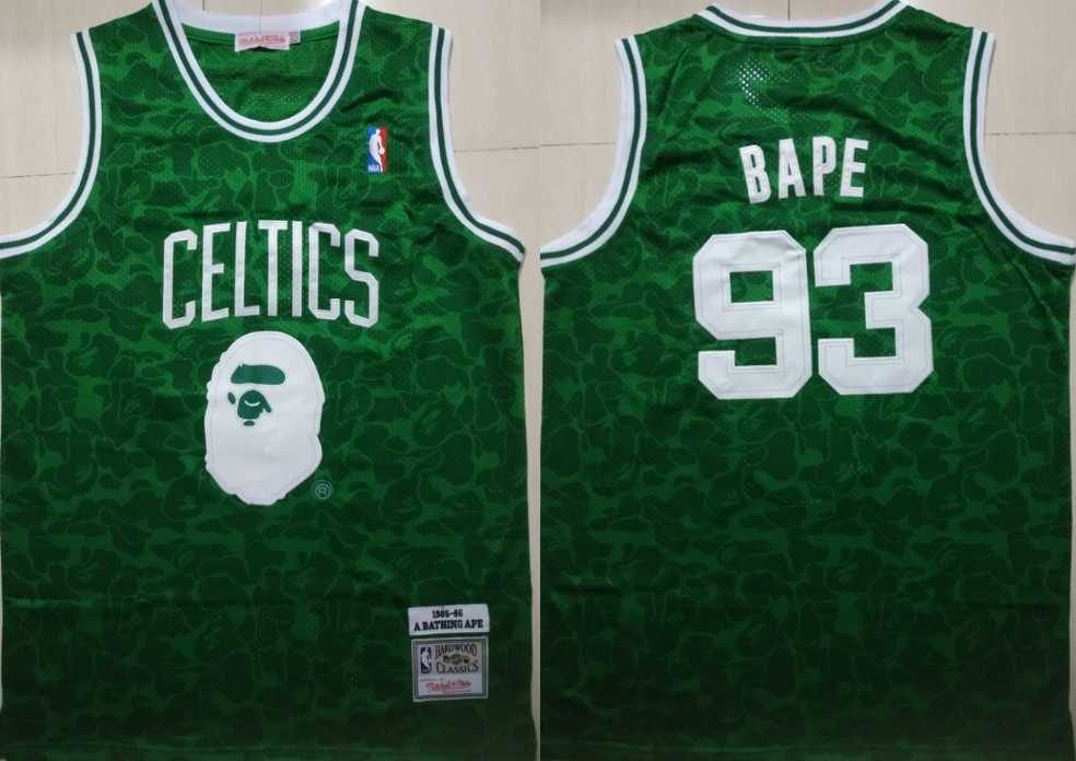 Celtics 93 Bape Green 1985 86 Hardwood Classics Jersey,We sell and wholesale Celtics 93 Bape Green 1985 86 Hardwood Classics Jersey on line form chian!